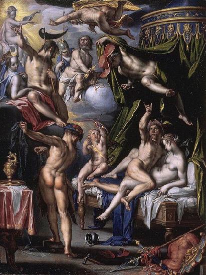 Joachim Wtewael Mars and Venus Surprised by Vulcan. Germany oil painting art